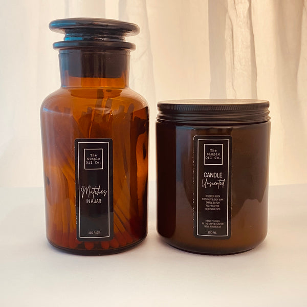 Candle and Match Jar set